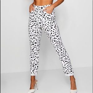 Zip-front Animal Print Mom Jeans